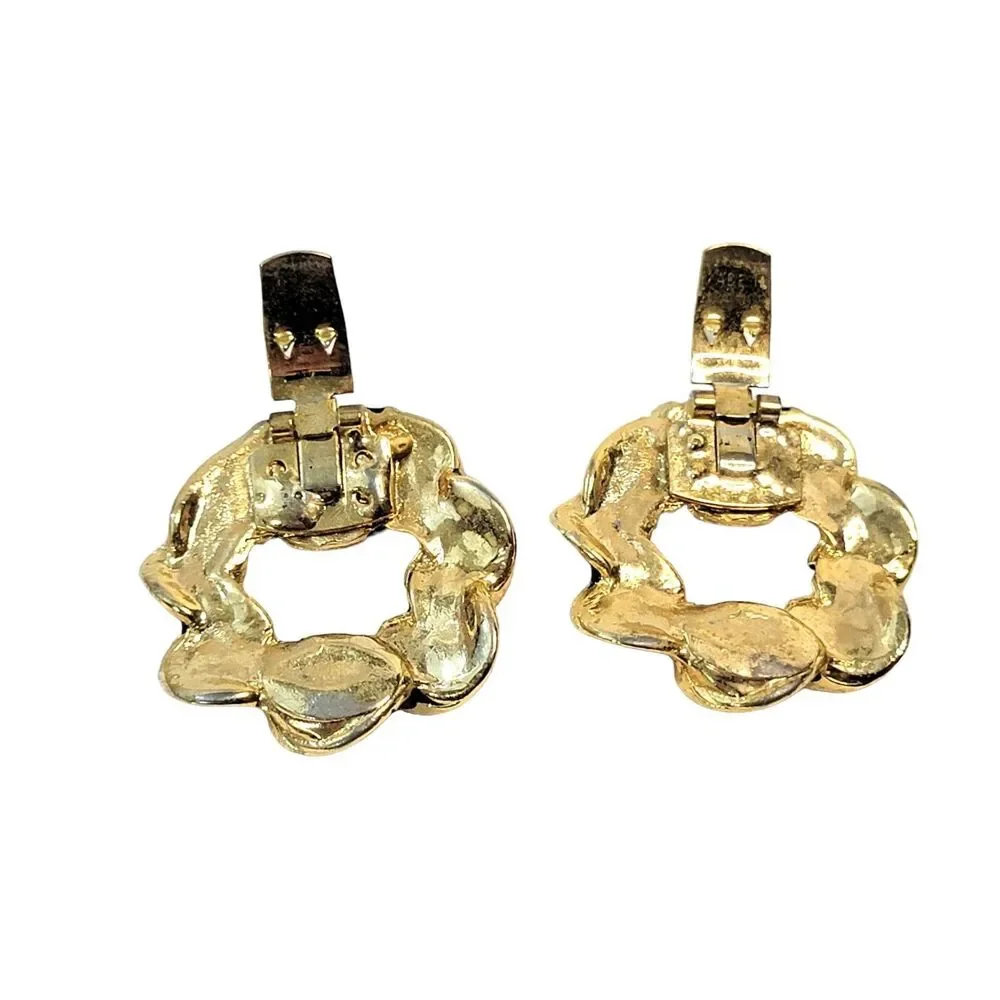 Vintage Bluette Shoe Clips Gold Tone Black Enamel Made In France - Picture 4 of 9